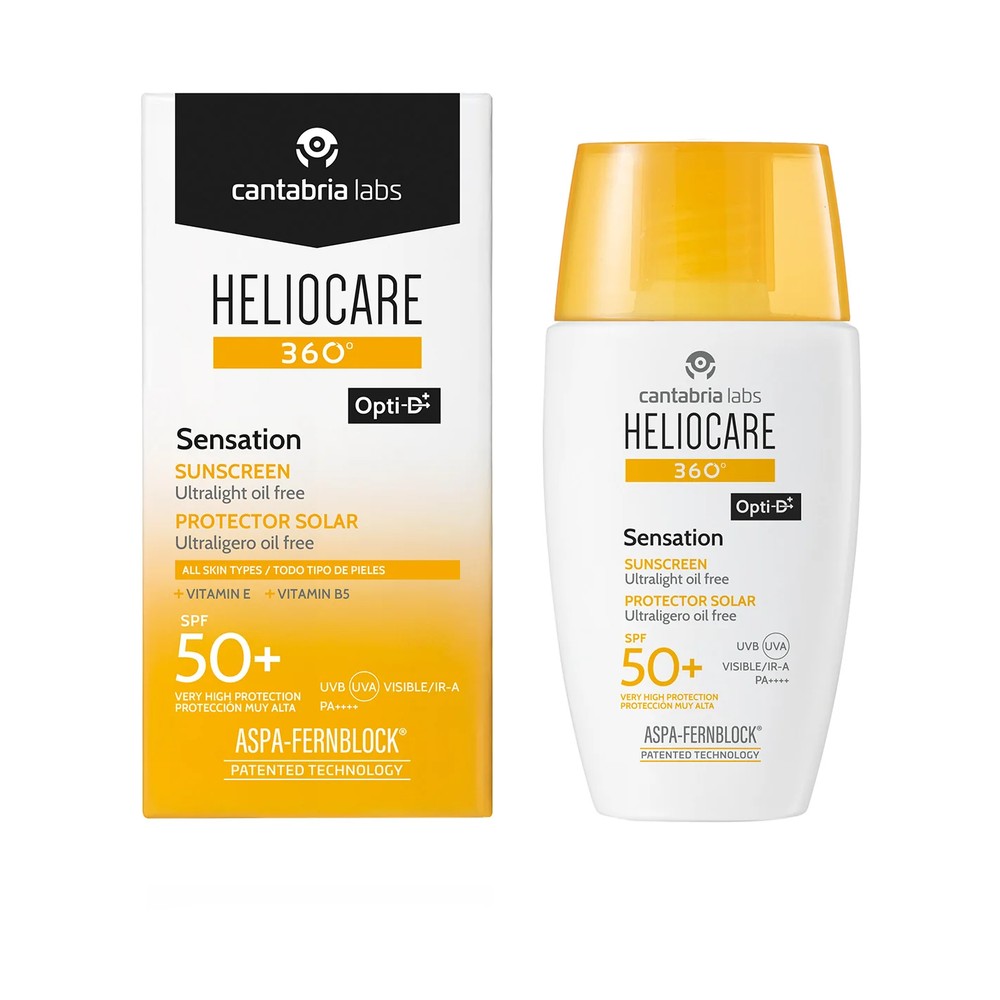 Heliocare 360 Sensation SPF 50+ box and bottle